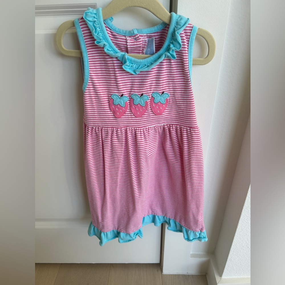 Trotter Street Kids Strawberry Embroidered Dress size 3